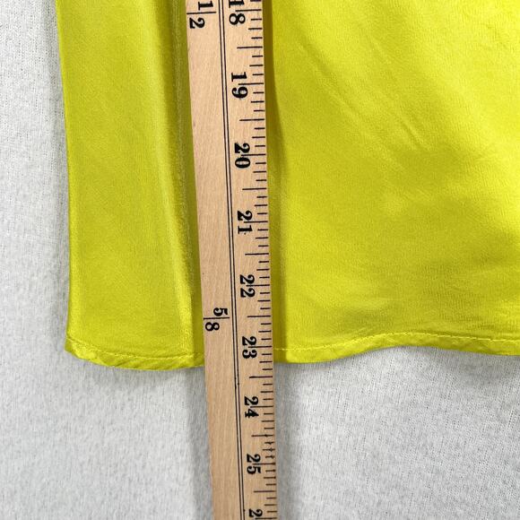 ENZA COSTA Satin Bias Off the Shoulder Top Womens Large 3 Lime Green Shirt NEW - Picture 16 of 16